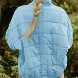 Veste Matelassée Courte Boutonnée Coupe Décontractée Confort