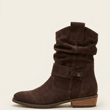 Bottines western femme souples effet daim