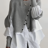 Pull Superposé avec Chemise Intégrée
