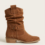 Bottines western femme souples effet daim
