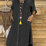 Robe Chemise Midi en Denim