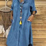 Robe Chemise Midi en Denim