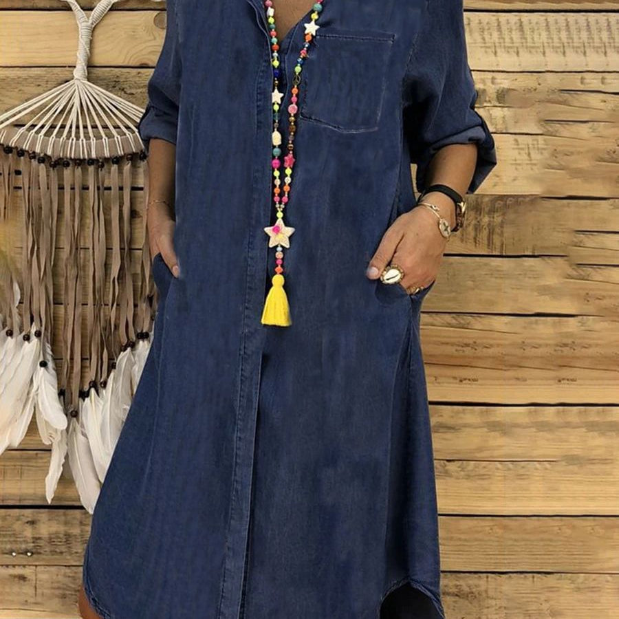 Robe Chemise Midi en Denim