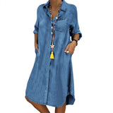 Robe Chemise Midi en Denim