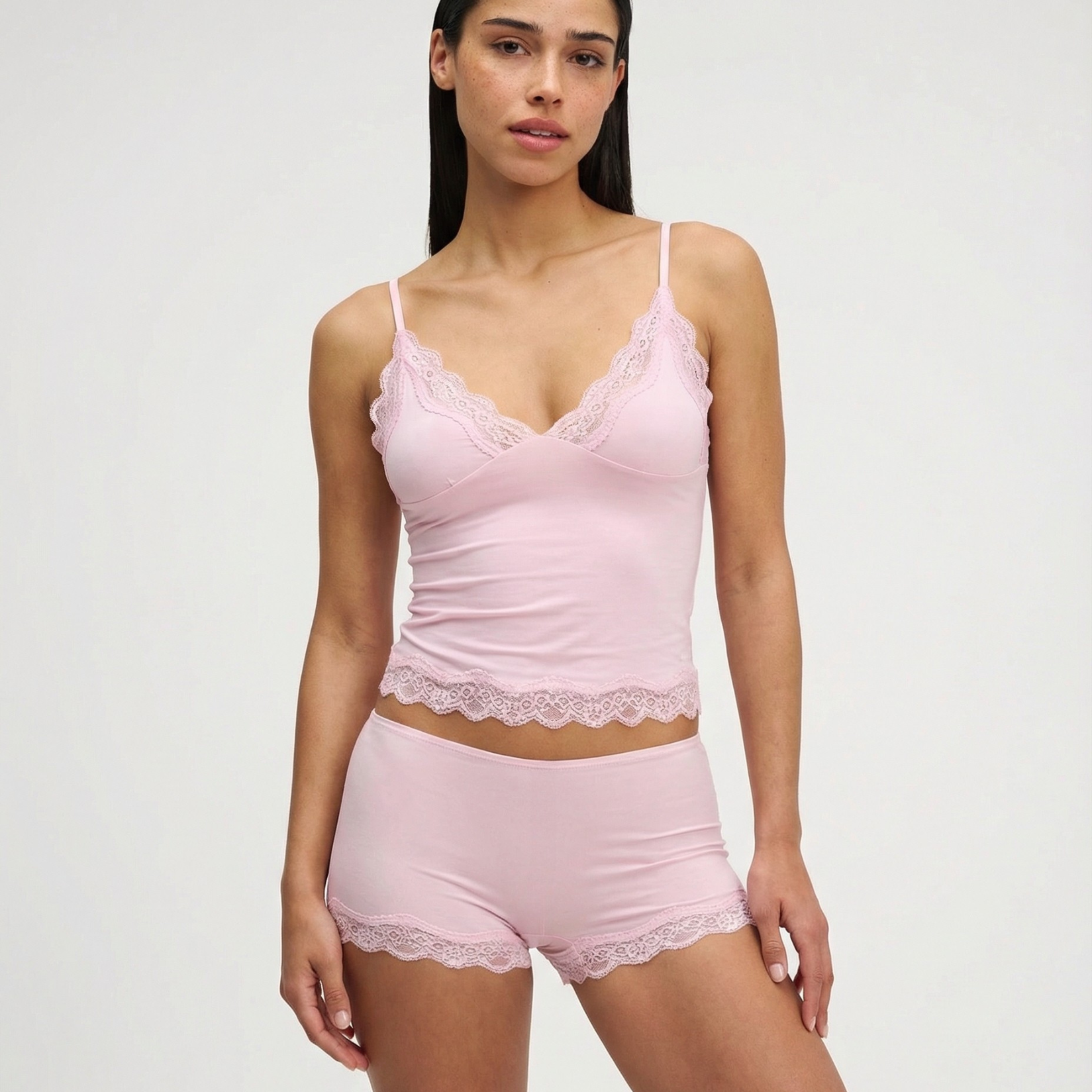 Ensemble Caraco en Dentelle et Short