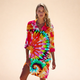 Robe Chemise Imprimée à Manches Longues