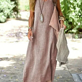 Robe Longue Femme Sans Manches à Col V