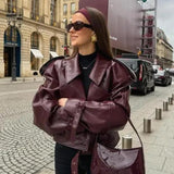 Veste Cuir Courte Oversize Style Moderne Chic Urbain