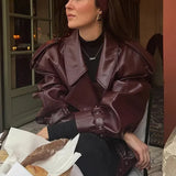 Veste Cuir Courte Oversize Style Moderne Chic Urbain