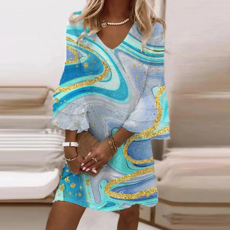Robe Femme Bohème Imprimée – Robe Ample Été
