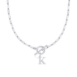 Collier maille trombone avec pendentif initiale