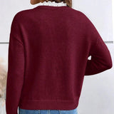 Pull Femme à Col V en Maille Côtelée