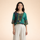Blouse Imprimée à Col Rond