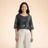 Blouse Imprimée à Col Rond