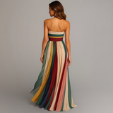 Robe Longue Bustier Rayée