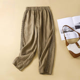 Pantalon Lin Ample Taille Élastique Confort Naturel