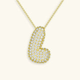 Collier à Initiale Bubble en Acier Inoxydable