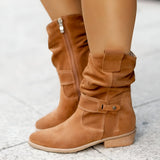 Bottines western femme souples effet daim