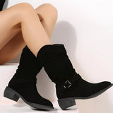 Bottines western femme souples effet daim