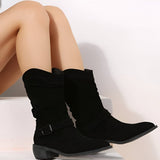 Bottines western femme souples effet daim