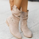 Bottines western femme souples effet daim