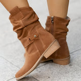 Bottines western femme souples effet daim