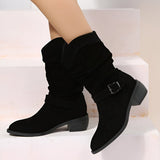 Bottines western femme souples effet daim