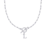Collier maille trombone avec pendentif initiale