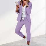 Ensemble Tailleur Femme Blazer Ajusté et Pantalon Chic