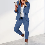 Ensemble Tailleur Femme Blazer Ajusté et Pantalon Chic