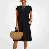 Robe Femme Mi Longue Décontractée Poches