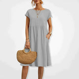 Robe Femme Mi Longue Décontractée Poches