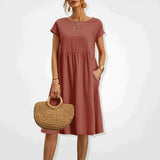 Robe Femme Mi Longue Décontractée Poches