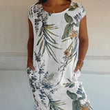 Robe Courte Imprimé Tropical Coupe Ample Été Chic
