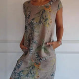 Robe Courte Imprimé Tropical Coupe Ample Été Chic