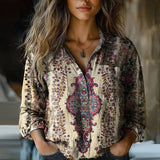 Blouse Imprimée à Col V