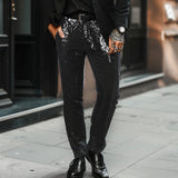 Pantalon à Sequins Coupe Droite