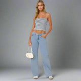 Jean Large Taille Basse Style Y2K Moderne
