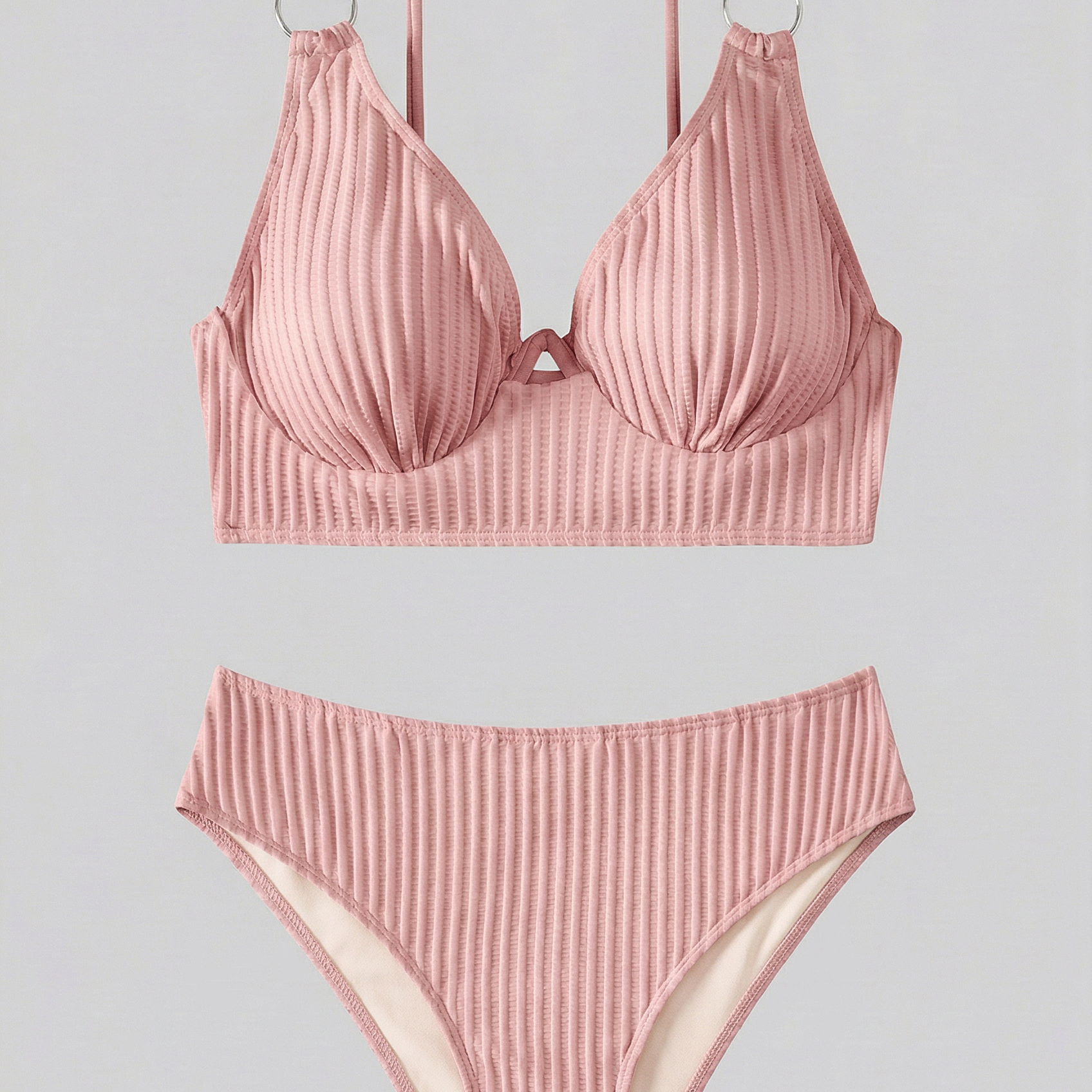 Bikini Femme Côtelé à Col V
