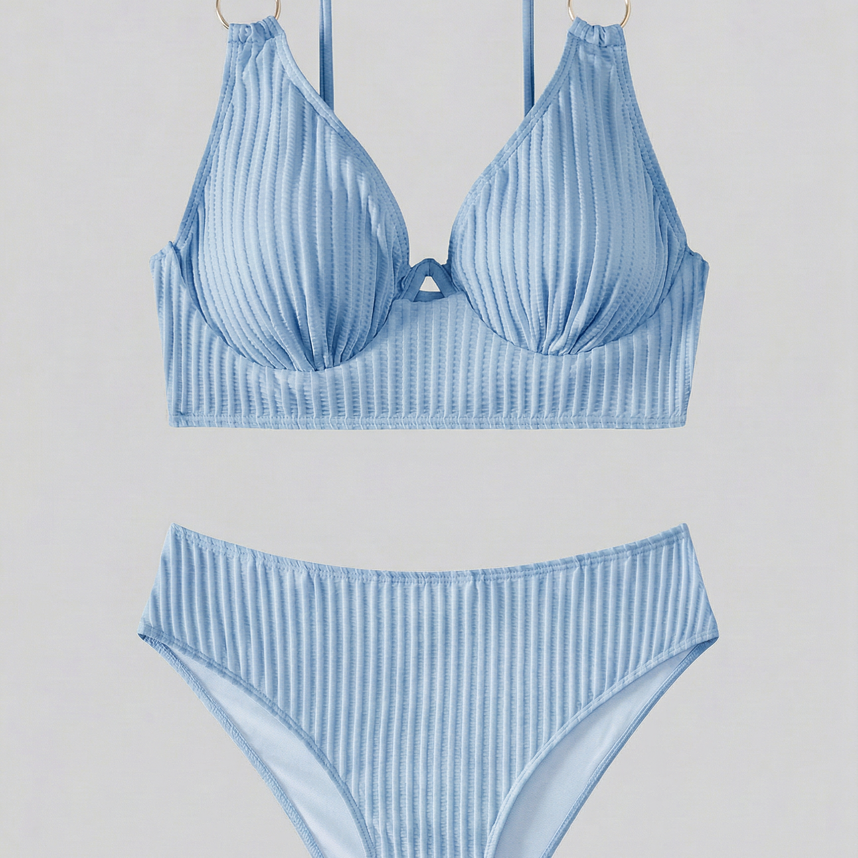 Bikini Femme Côtelé à Col V