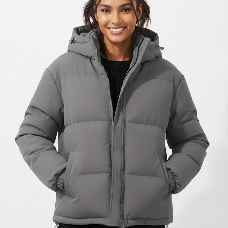 Doudoune Femme Courte Hiver à Capuche Confort