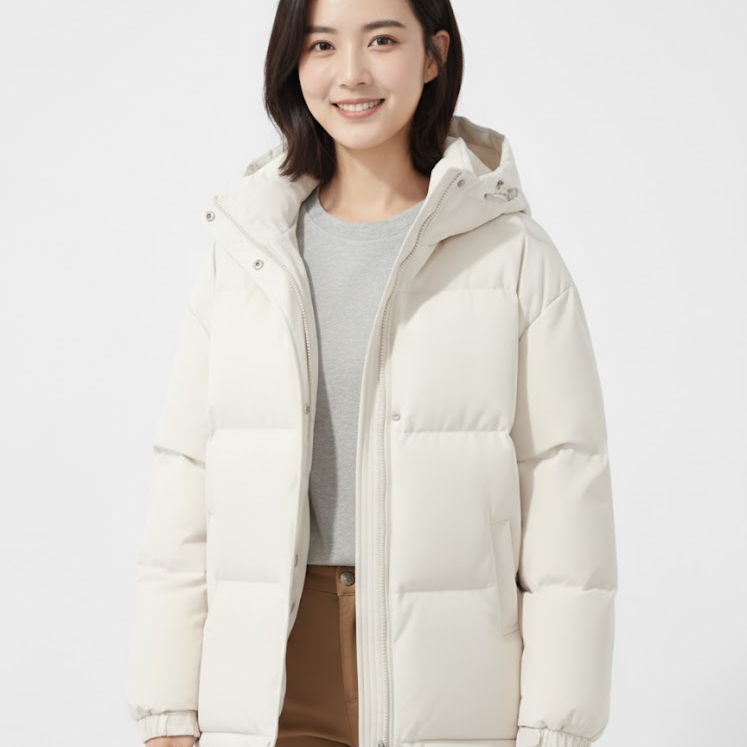Doudoune Femme Courte Hiver à Capuche Confort