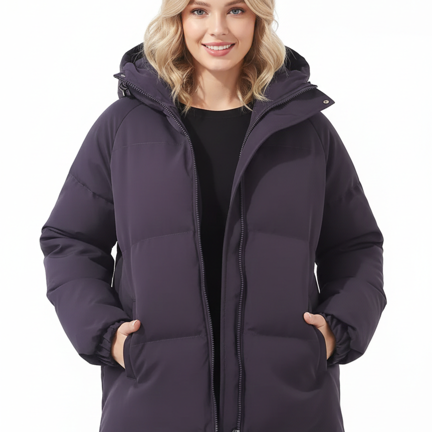 Doudoune Femme Courte Hiver à Capuche Confort