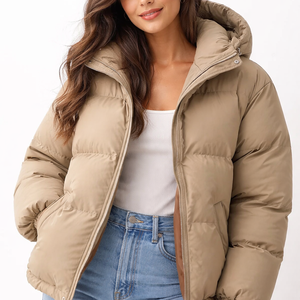 Doudoune Femme Courte Hiver à Capuche Confort