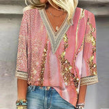 Blouse Imprimée à Col V