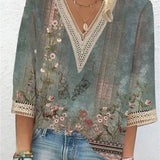 Blouse Imprimée à Col V