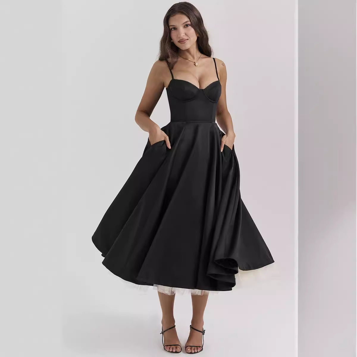Robe Midi Bustier Évasée