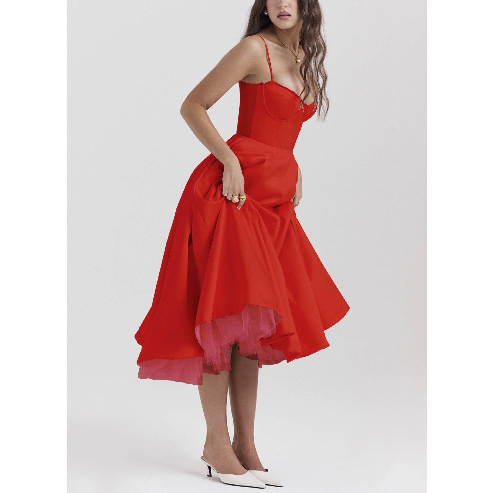 Robe Midi Bustier Évasée
