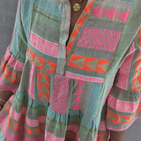 Robe Courte Imprimée à Col V
