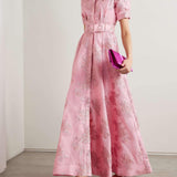 Robe Longue Femme Fleurie à Ceinture Nouée